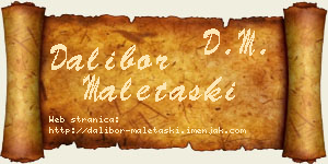 Dalibor Maletaški vizit kartica